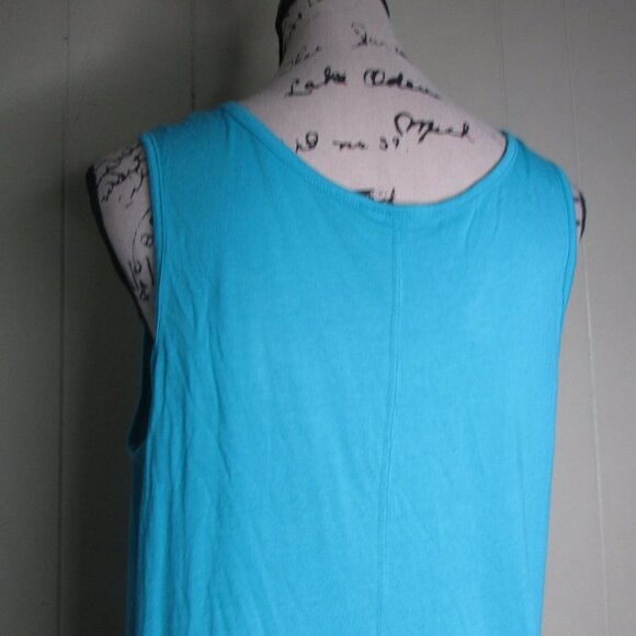 Est 1946 Sleeveless Blouse L Blessed Beyond Measure Floral Green Teal - Picture 11 of 14
